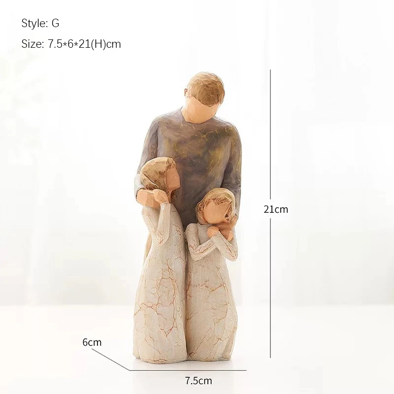 Artistic Nordic Style Love Family Resin Figure, Figurine Ornaments, Home Decoration, Human Statue Crafts, Happy Time
