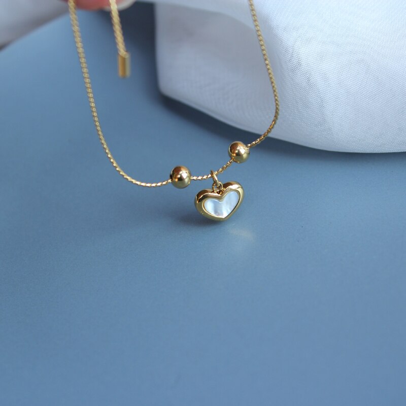 stainless steel Heart love bracelet for women gold snake chain shell hand jewelry