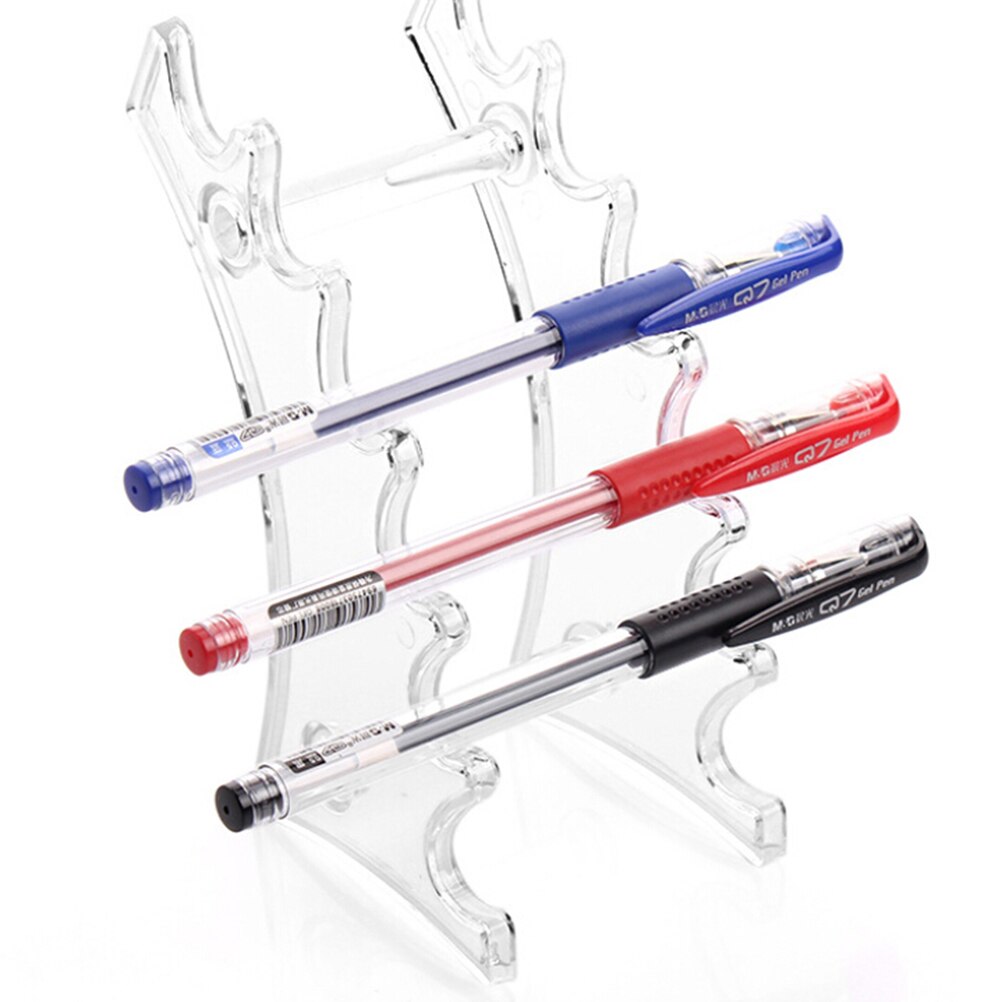 TUANTUAN Plastic Transparent 6 Slot Pencil Pen Spoon Jewelry Display Holder Stand Rack: Clear