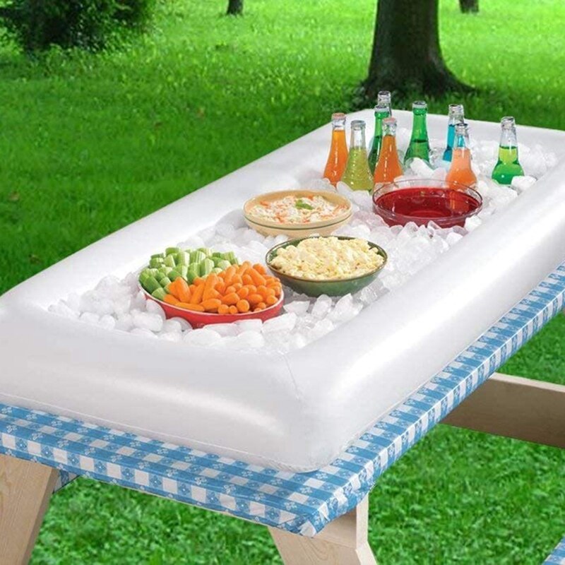 Opblaasbare Koeler Bier Tafel Zwembad Air Matras Ijs Emmer Drank Bad Serveren Salade Bar Tray Voor Beach Party Benodigdheden