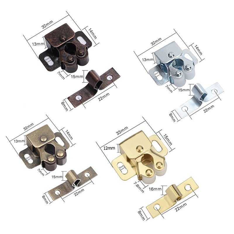 2 stk dørlukker stopper magnet spjeld buffer skap fanger holder med skruer garderobe hardware møbler beslag