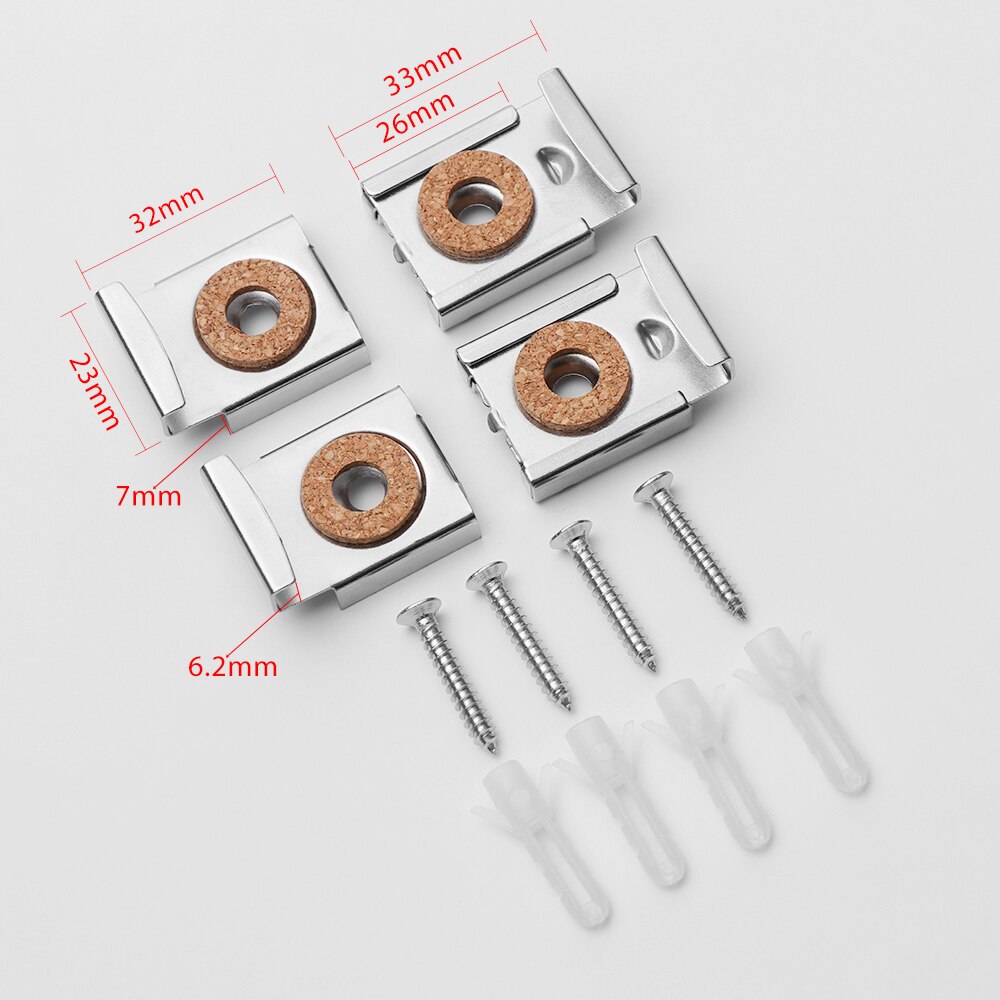 1Set Unframed Spiegel Kast Beugel Opknoping Houder Verstelbare Duurzaam Glasklem Badkamer Supply Duurzaam Home Hardware