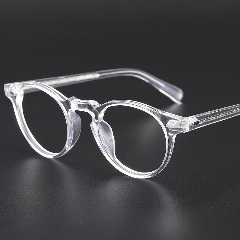 Transparent Glasses Small Round Blue Light Glasses Vintage Acetate Eyeglass Frames Women Prescription Glasses Men Gregory Peck