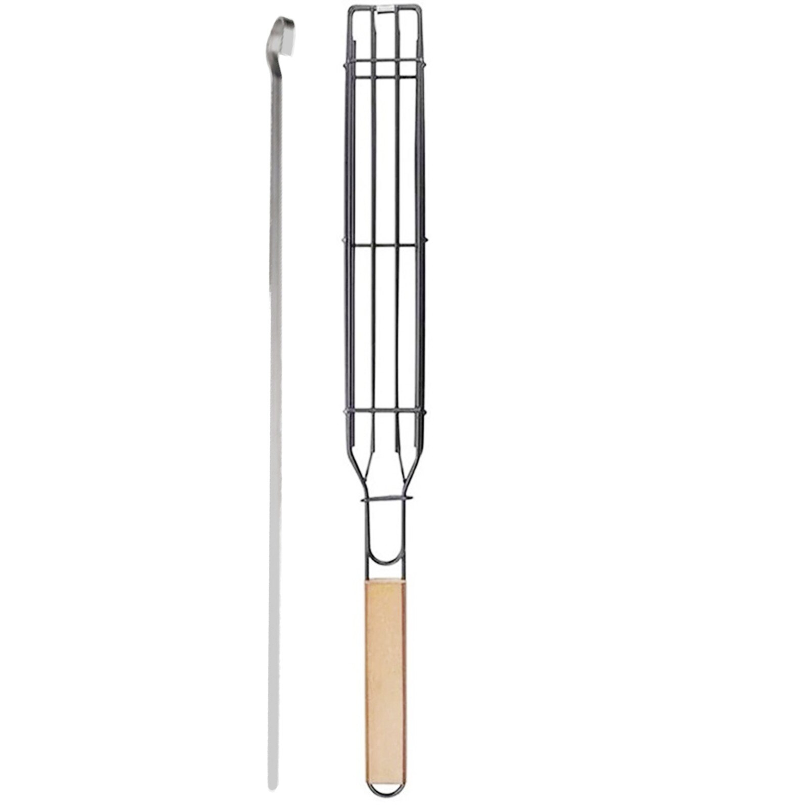 Portable BBQ Grilling Basket Stainless Steel Nonstick Barbecue Grill Basket Tools Grill Mesh for meat Hamburger BBQ tools#45: Default Title