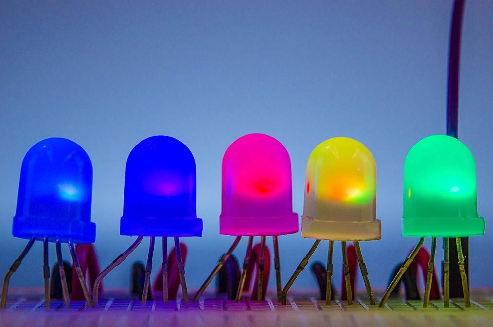 5-Pack 8mm WS2812B RGB LED - Through-Hole (PTH) Diffused PL9823-F8 SK6812