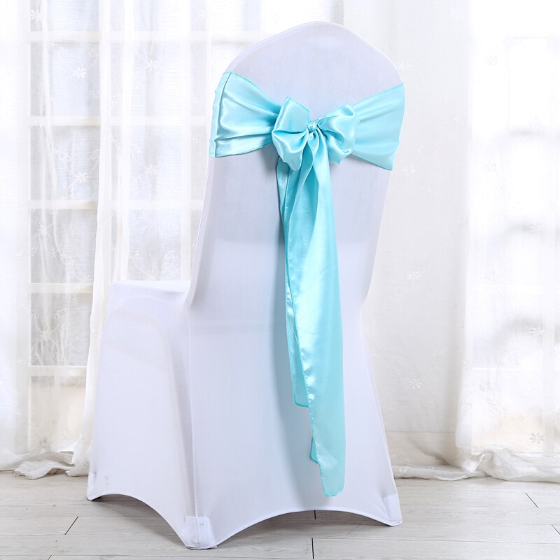 Bruiloft Stoel Sjerpen Bruiloft Stoel Bow Satin Stoel Sjerpen Lint Partij Stoel Band Decoratie Mariage: TF blue