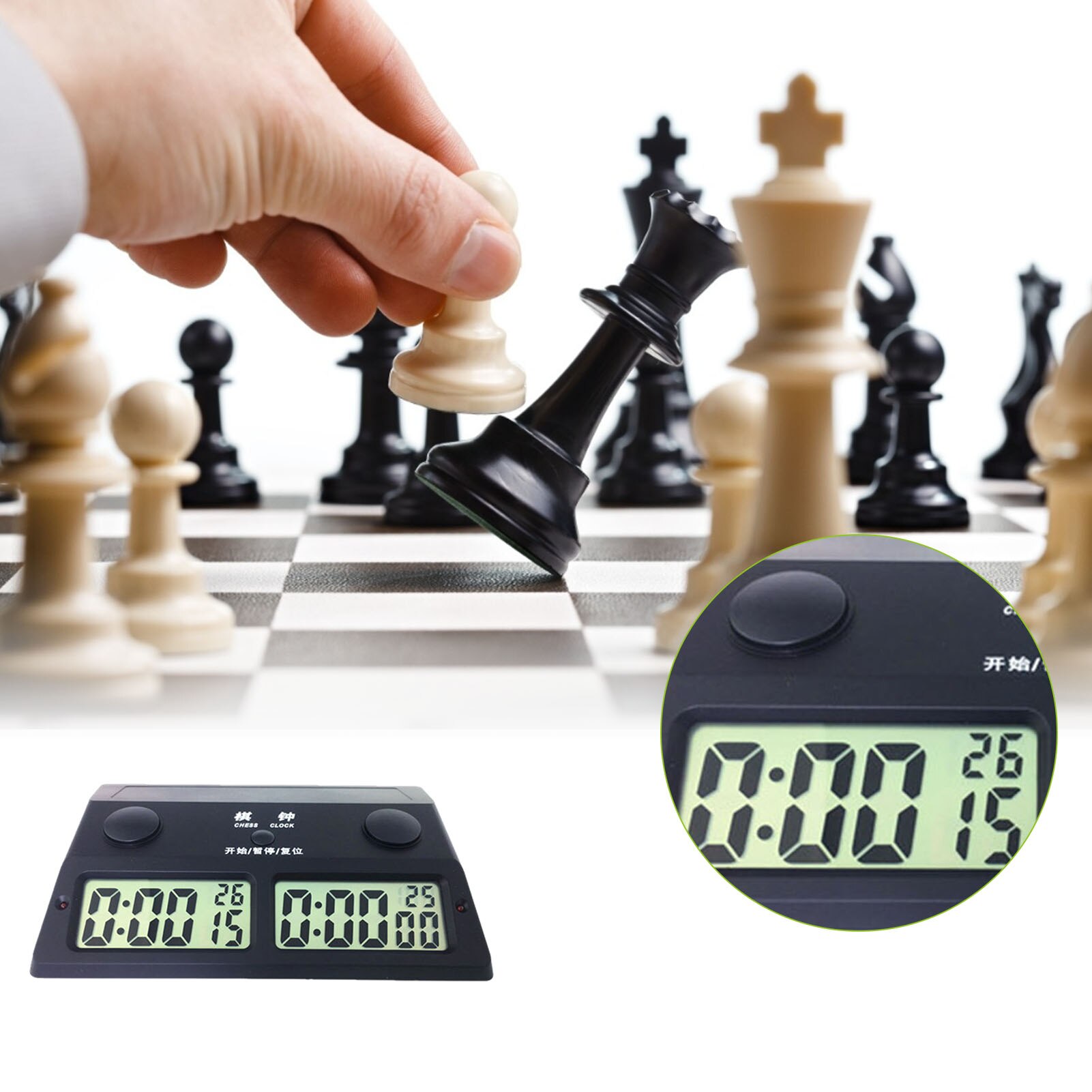 Chess Clock Board Games Digital Watch Count Up Down Timer Digital Chess Timer With Alarm Function Competition Board Game Clock