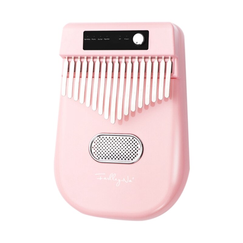 Electric Kalimba 17 Keys Thumb Piano 4 Kinds of Timbre BT Connetion Finger Piano Electronic Musical Instrument: Pink