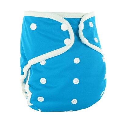 PORORO all in one baby cloth diaper with bamboo inserts, waterproof PUL AIO size adjustable nappies with white color binding: 704