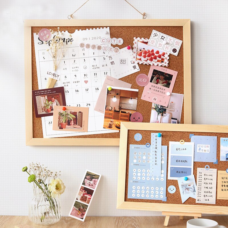 Soft Wooden Letter Message Board Wall Decorative Postcard Photo Wall Cork Board Memo Paper Background Board Stationery