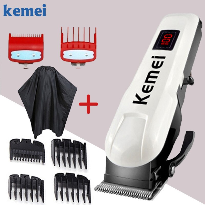 Kemei tondeuse à cheveux tondeuse professionnelle pour hommes barbe coupe-cheveux électrique machine de coupe de cheveux coupe de cheveux sans fil filaire 5: Wai cloth comb