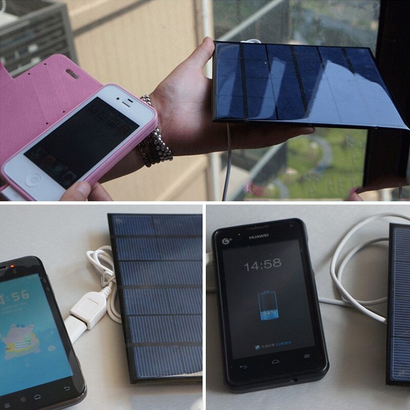 3.5w solcelleoplader til mobiltelefon/mobil powerbank oplader polykrystallinsk solpanel oplader usb