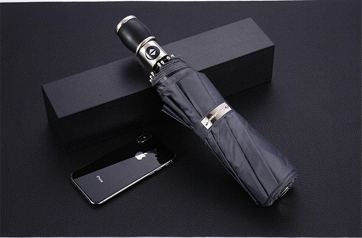 Paraguas para hombre y mujer, sombrilla de verano grande con protección Uv, Canel plegable con de arcoíris para el día de lluvia, con bastón transparente: Piano black