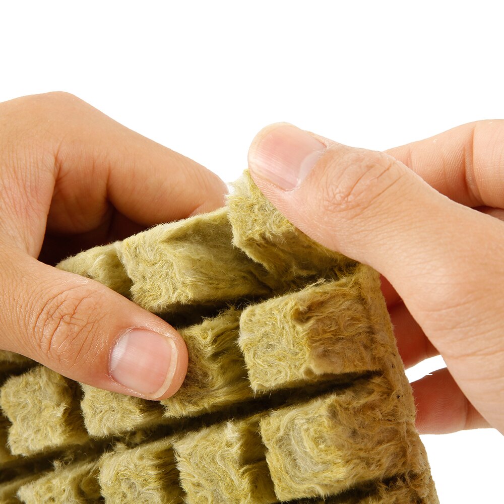 50Pcs Rockwool Block Seedling Sheet Root Growing Box Propagation Seed Raising Soilless Cultivation Hydroponic Rockwool Cubes