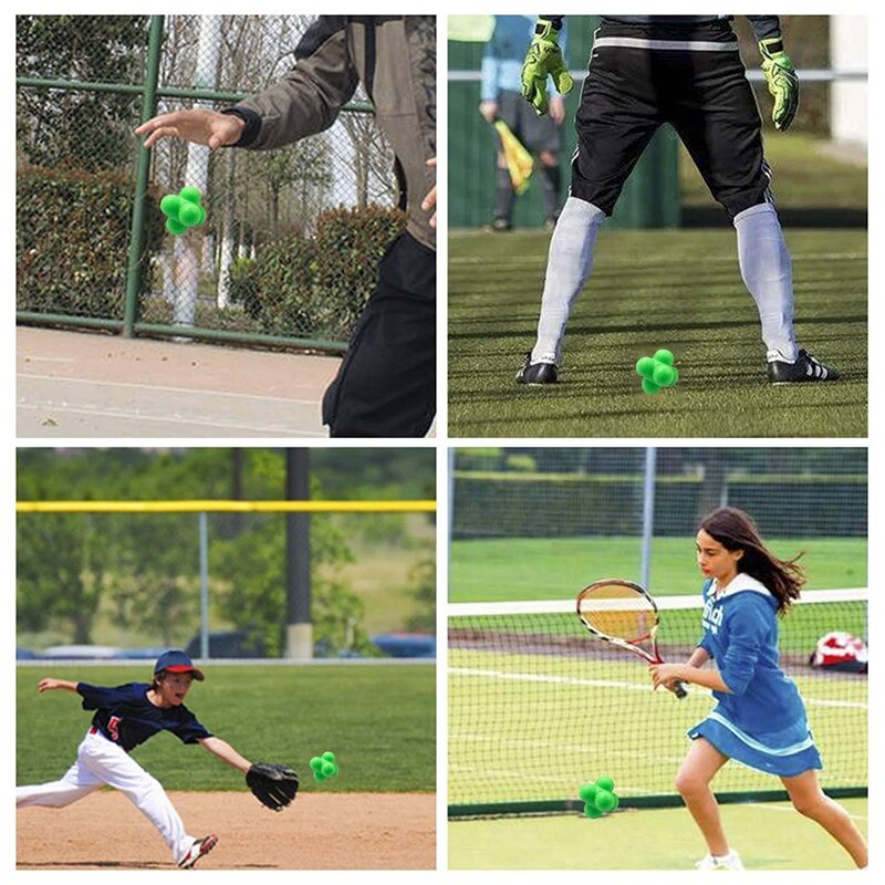 Reaction Balls Rubber Reaction Bounce Balls for Agility Reflex Coordination Training Hand-Eye Coordination and Speed