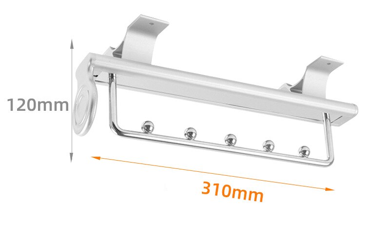 260mm-460mm Aluminum Alloy Retractable Hanger Wardrobe Top Clothes Rail Cloakroom Storage Organize Furniture Hardware: 310mm