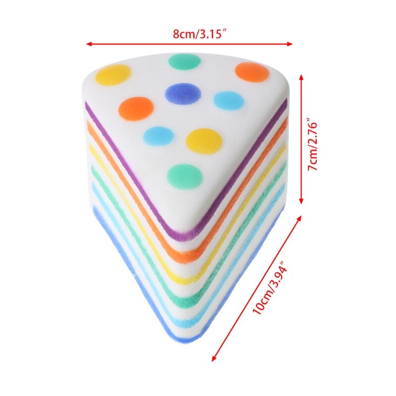 Triangle Rainbow Cake Foam Material Squishy Anti-stress PU Slow Rising Toys For Kids