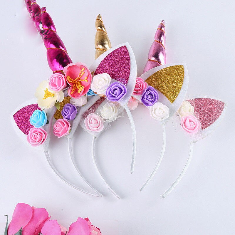 Diadema de unicornio para , diadema con purpurina para cumpleaños y Navidad, 1 unidad