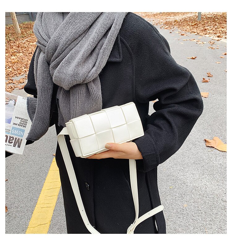 Stijl Vrouwen Effen Kleur Schoudertas Pu Lederen Crossbody Tassen Kleine Vierkante Flap Reistas Vrouwelijke Eenvoudige Bakken