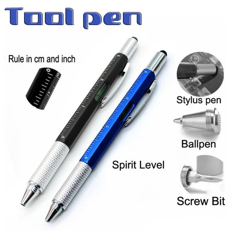 Stylo à bille tournevis règle niveau à bulle avec un stylet à grande échelle écran tactile métal et plastique multifonction outil stylo directe