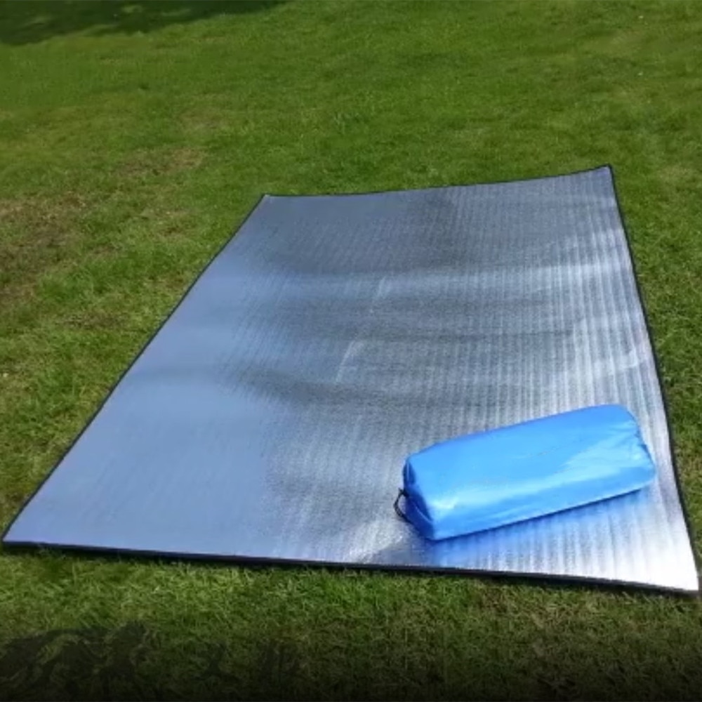 Vandtæt aluminiumsfolie eva camping vandremåtte foldbar sammenfoldelig sove picnic strandmadras udendørs rejsemåtte