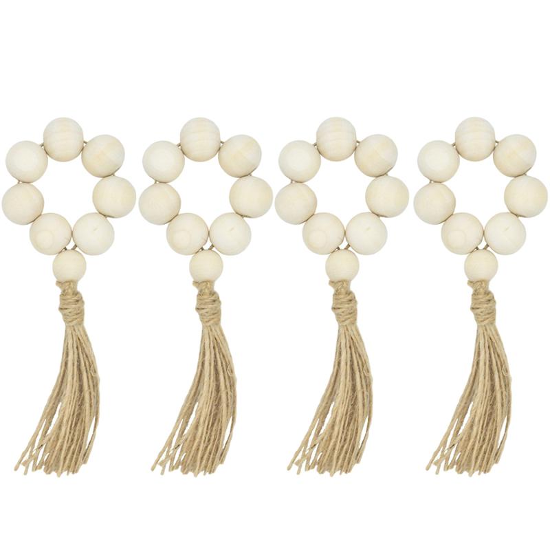 4 stuks Natuurlijke Houten Kraal Servetringen Bruiloften Home Decor Tafel Decoratie