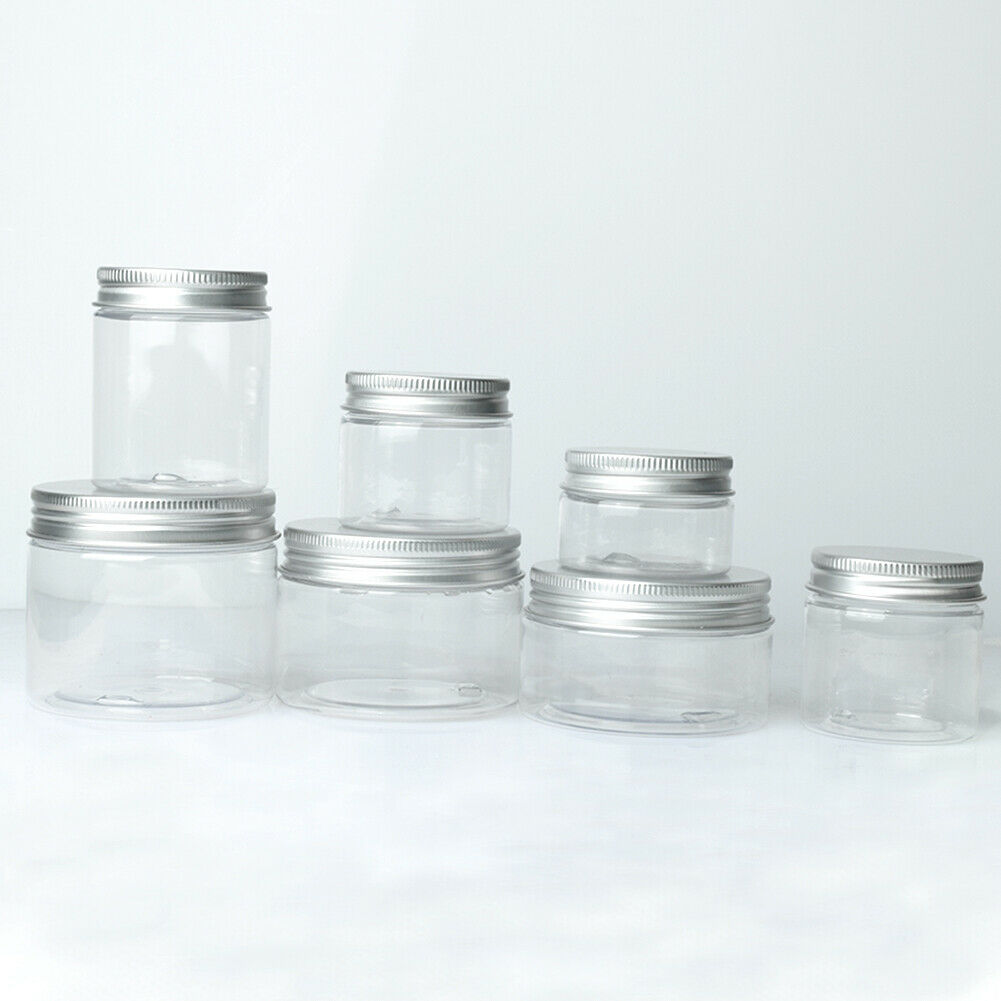 100ml 120ml 150ml klar lille flaske prøve plast kosmetiske beholdere tomme øjenskygge læbepomade ansigt creme krukke potter