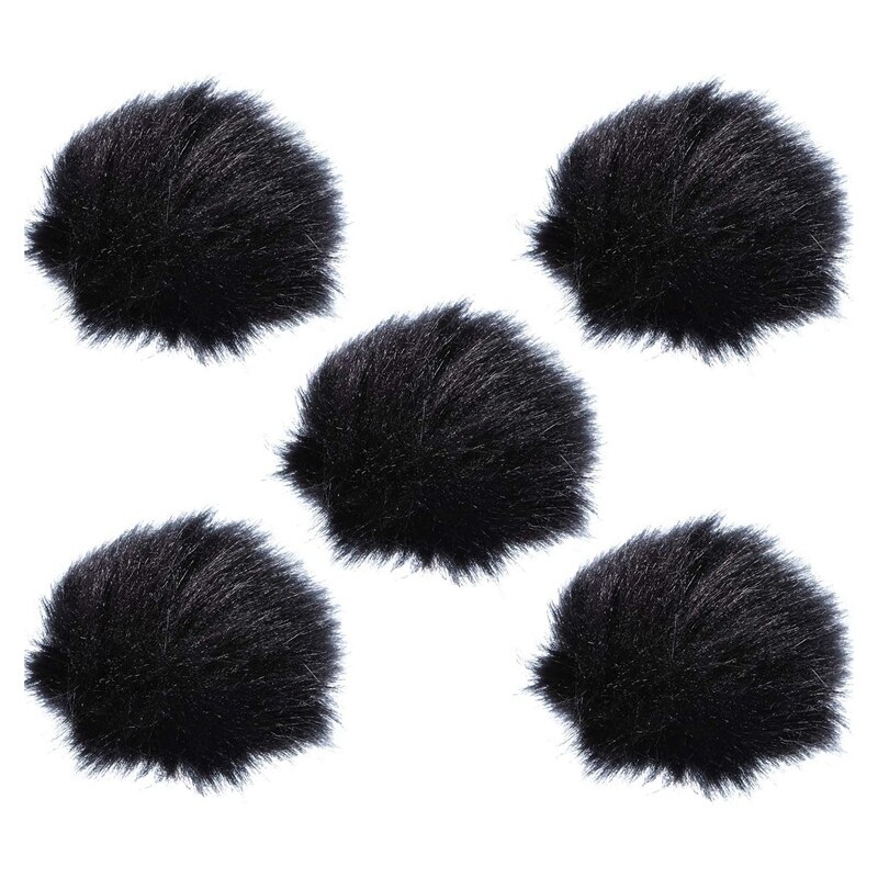 Paquete de 5 almohadillas de parabrisas para micrófono de exterior peludas para la mayoría de los micrófonos Lavalier: Default Title