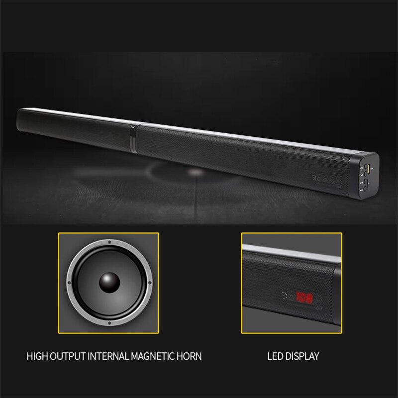 NJSJ 3D stereo surround sound 2.0 tower wireless soundbar speaker home theater like enjoyment