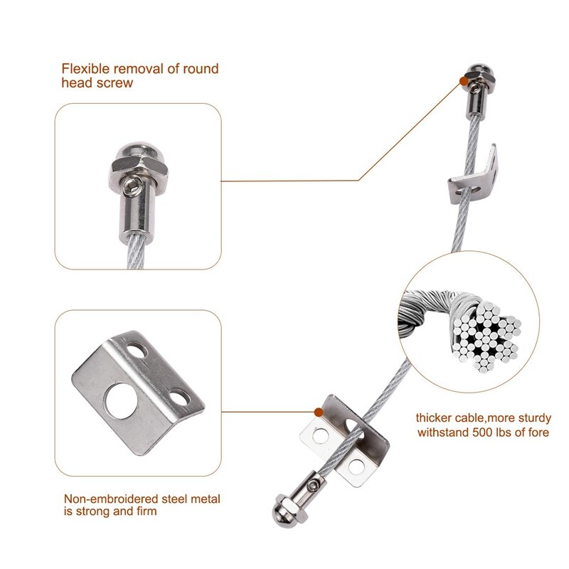 2Pcs Anti Tip Strap Furniture Anchor Wall Stainless Steel Baby Proofing Earthquake Bookshelf Tip Over Anchors for Dresser