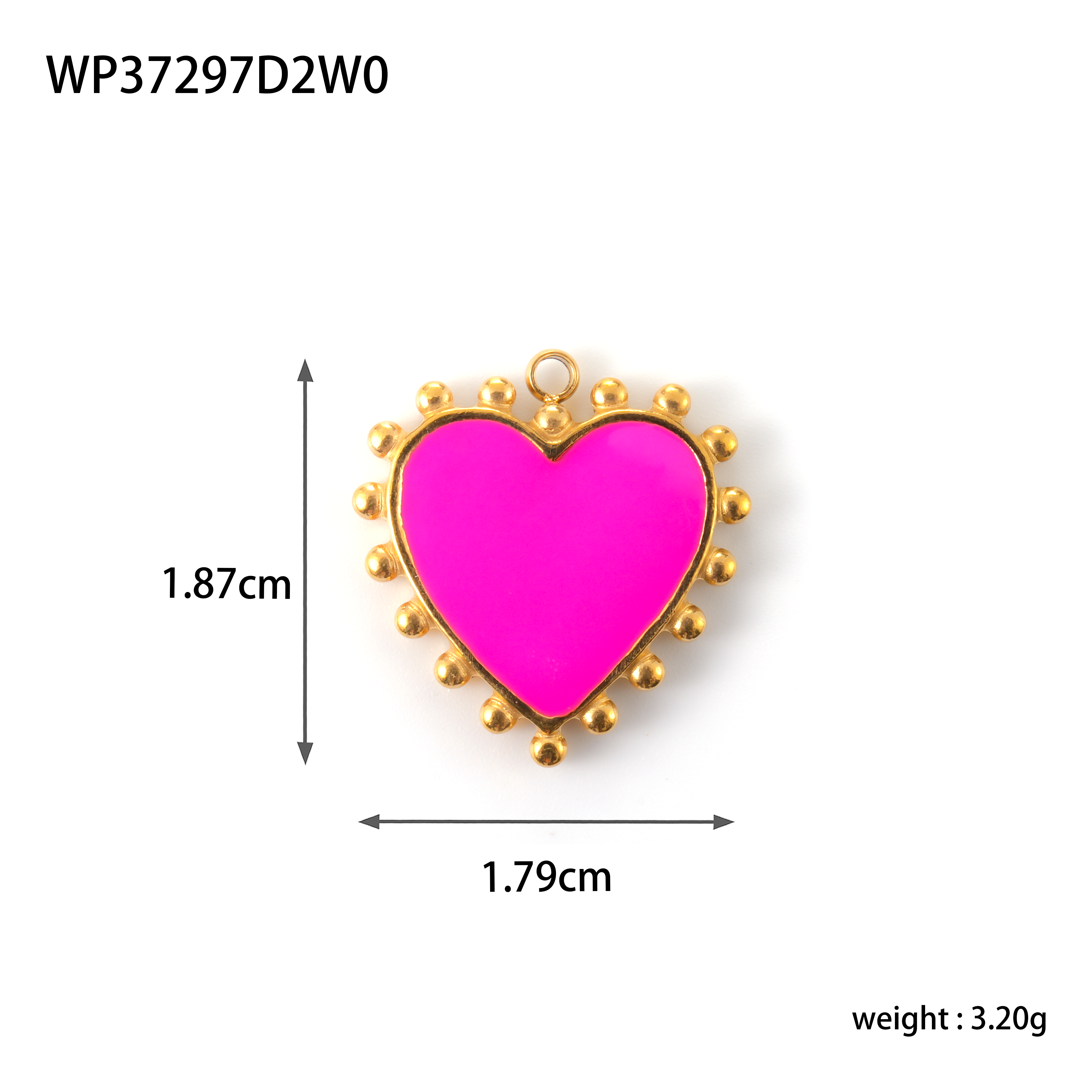 CARLIDANA-Breloques en acier inoxydable plaqué or, pendentif coeur rouge, goutte d'huile, déclaration de connaissance chaude, bijoux à bricoler soi-même pour la Saint-Valentin