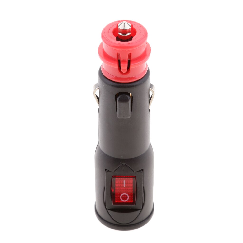 12V Replacement Cigarette Lighter Plug with On Off Switch Red LED for