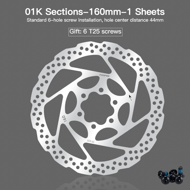 Mountain Bike Discs Bicycle Brake Pads 160/180/203mm Six-nail Disc Cassette G3/HS1 With Screws Bicycle Parts Stainless Steel: 3