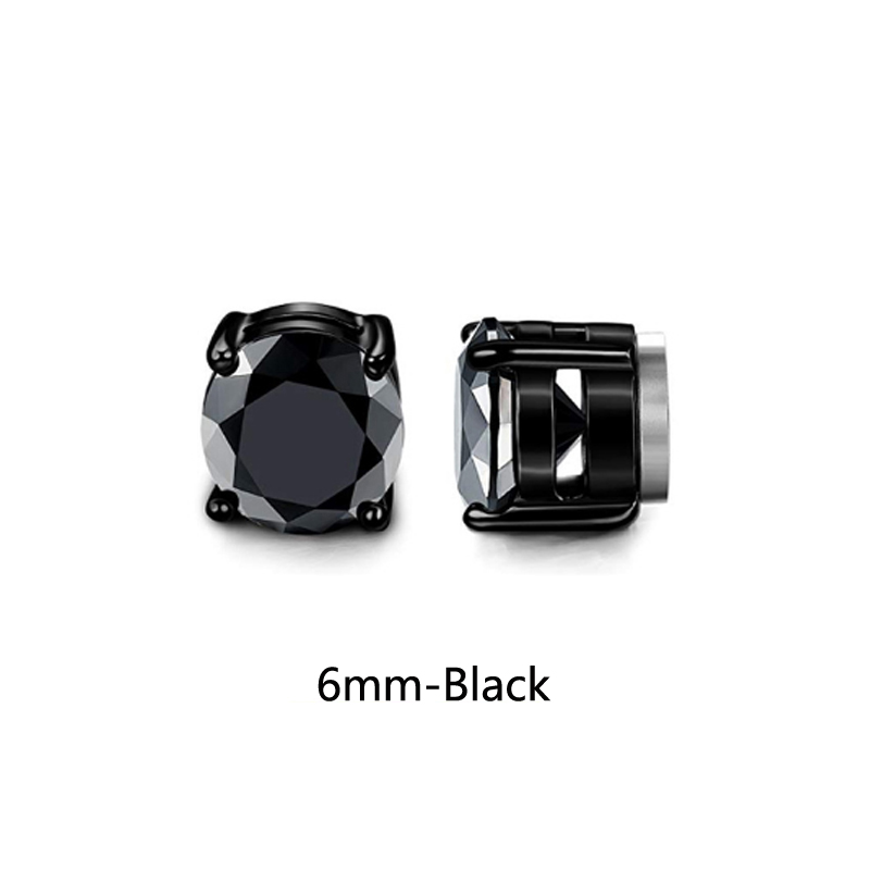 1 Pair Crystal Strong Magnetic Ear Stud Clip Earrings for Men Women Punk Round Zircon Magnet Earrings Non Piercing Jewelry: Pure Gold Color