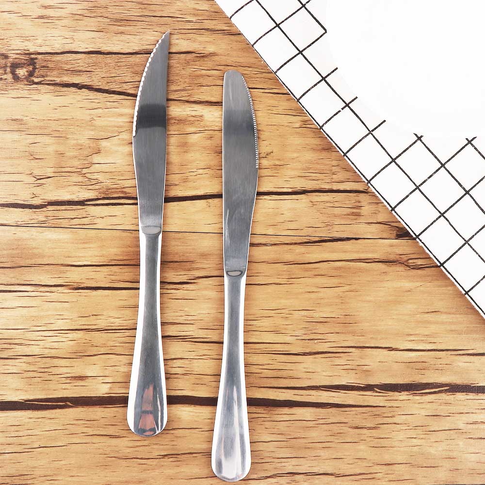 Middagsknivar i rostfritt stål hem servis matkniv nötbiffskärare silverbestick köttkniv biffkniv