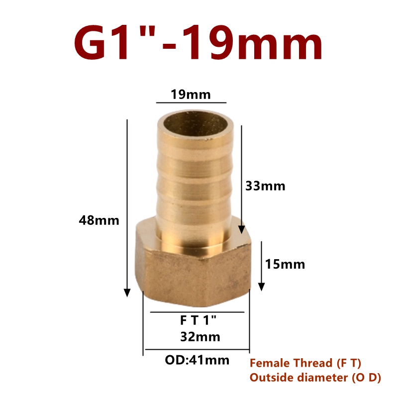 Raccordi per tubi in ottone 8 10 12 14 16 19 25 32mm Tubo flessibile Barb Tail 3/4 1 pollice BSP Filettatura femmina Connettore Giunto Adattatore accoppiatore in rame: green / 3/16 ''