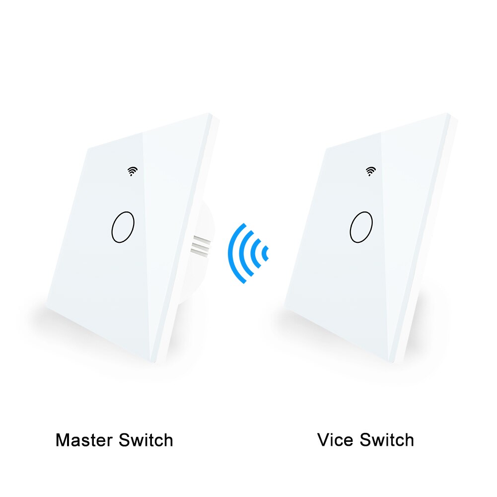 WiFi Smart Glass Panel Touch Switch RF433 Transmitter Wall Panel 1/2/3 Gang Remote Control Switch Works with Alexa Google Home: Kit 1