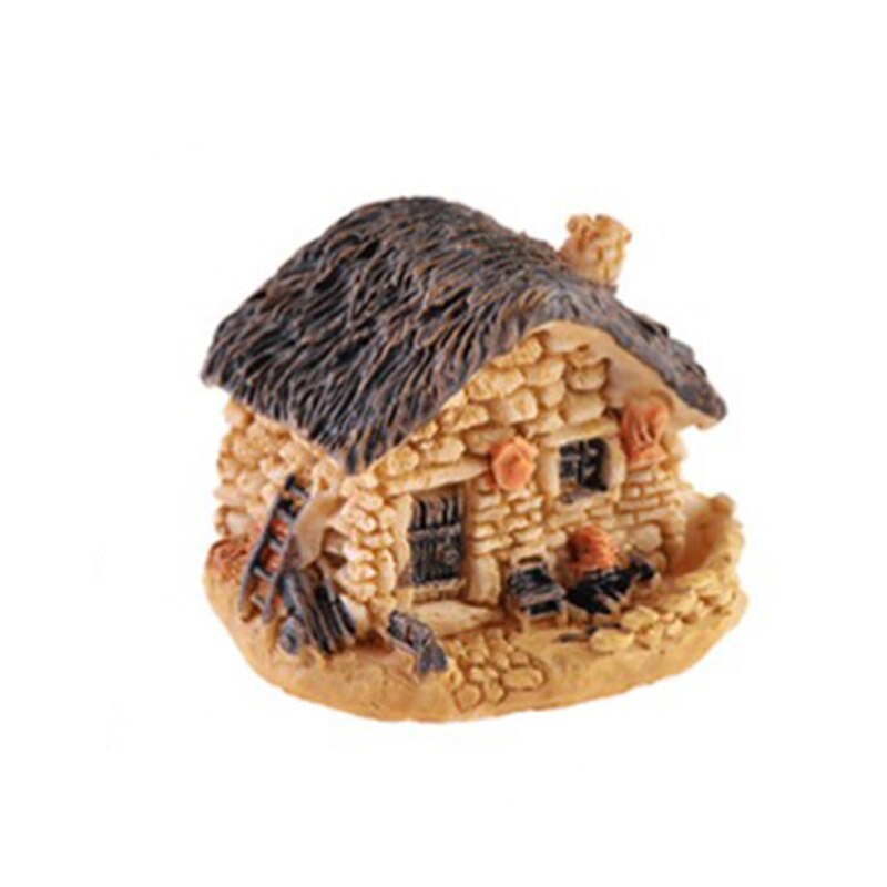 Micro pueblo casas de piedra miniatura jardinería paisaje DIY artesanía para bonsáis adornos de escritorio accesorios para decoración de jardín B: 04