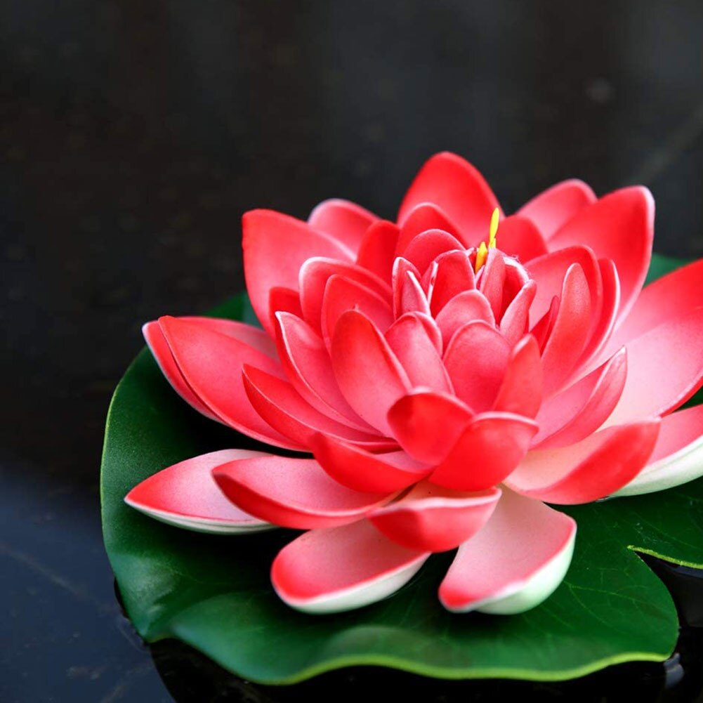 4PCS Artificial Floating Water Lotus Pond Foam Flower Realistic Water Fountain Waterproof Landscape Plants Garden Decoration