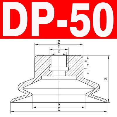 10pcs Double-layer big head Vacuum chuck small head vacuum pneumatic components silicone sucker DP series white suction cups: DP-50