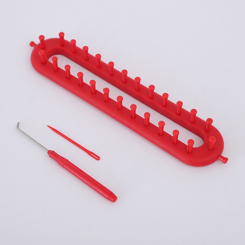 Weaving Loom Knitting Kit Plastic Pompom Sock Hat Scarf Scarves Maker Plastic Long Handle DIY Weaving Tool Random Color