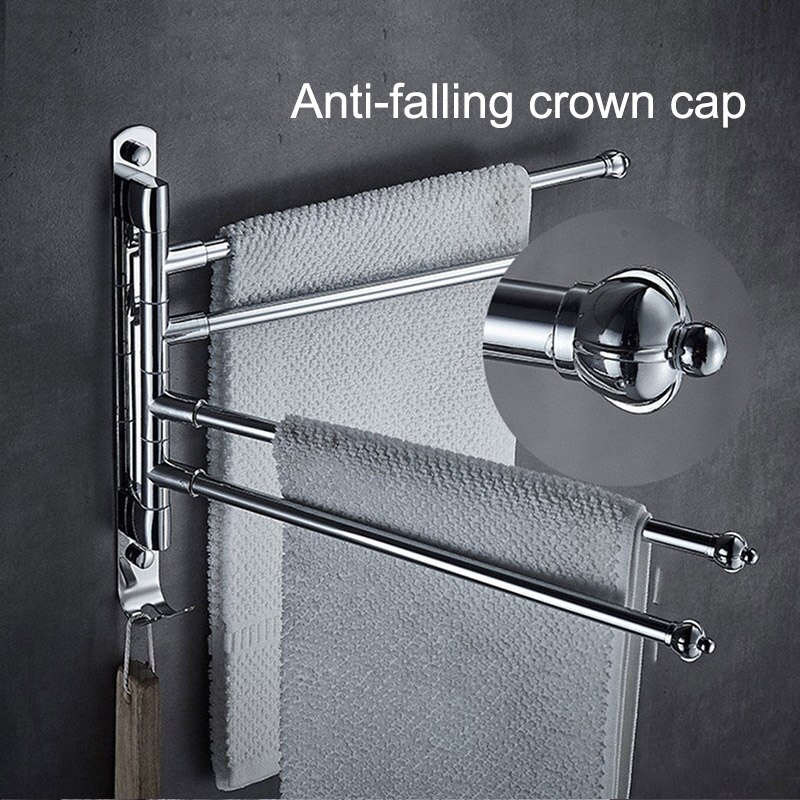 Wall Mounted Towel Rail Holder Stainless Steel Swivel Rack for Bathroom Kitchen _WK