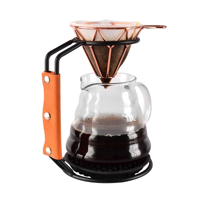 Koffiefilterhouder voor #4#3#2#1 Cone & V60 Koffiefilters Frosted Zilver Giet Over Koffie Filter Houder Opslag voor Counter