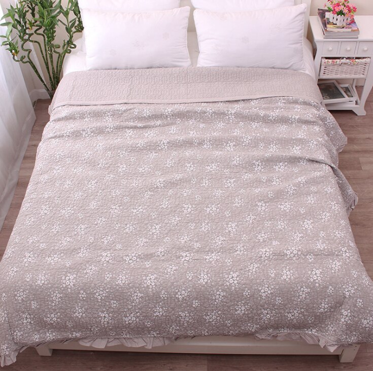 Katoen katoen zomer quilt zand wassen Filippijnse kant lotusblad airconditioning quilt dunne dekbed kleine bloemen zomer quilt