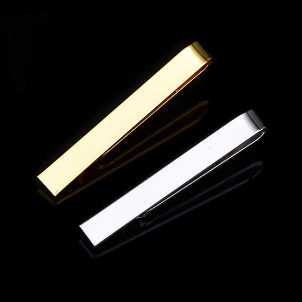 Metal kobber sølv guld slips klip sort sølv farve metal slips slips mænd fest business simple smykker tilbehør