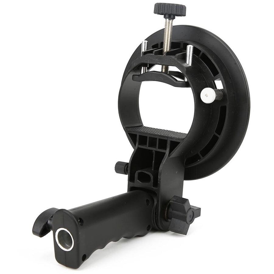 Handheld Hand Grip S Shape Bracket Accessory for Bowens Mount Camera Top Flashlight