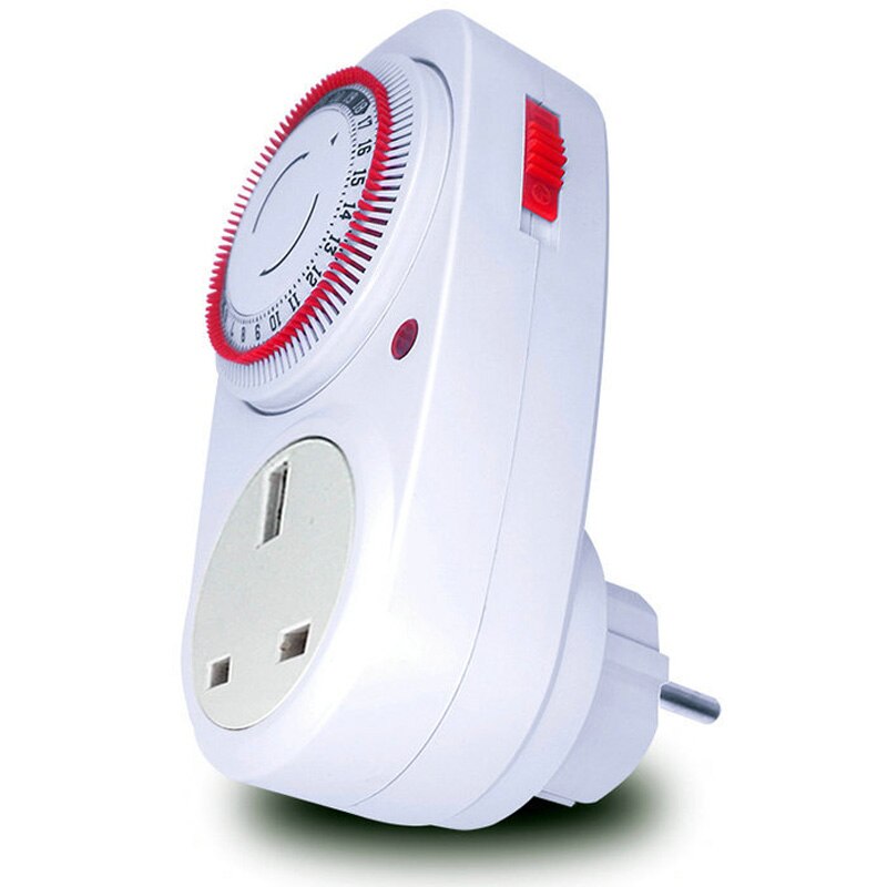 24 Hours UK Plug in Mechanical Grounded Programmable Timer Switch Smart Countdown Switch Socket Indoor Auto Power Off