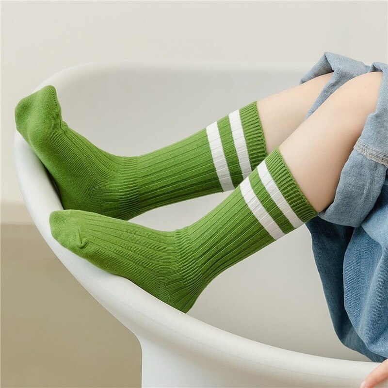 Chaussettes Tube en coton de pour garçons et filles, chaussettes rétro pour enfants, collection printemps-automne