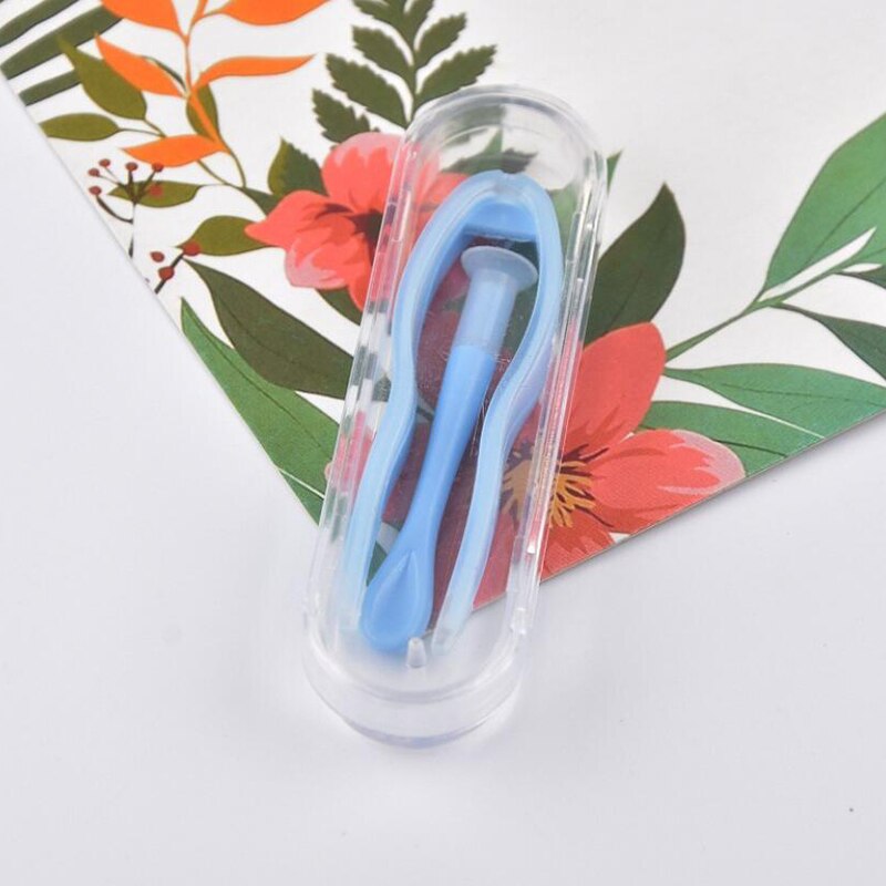 1 Set Multicolor Portable Contactlenzen Pincet Met Zuignap Stick Voor Contact Lens Inserter Remover Eyewear Accessoires: Blauw