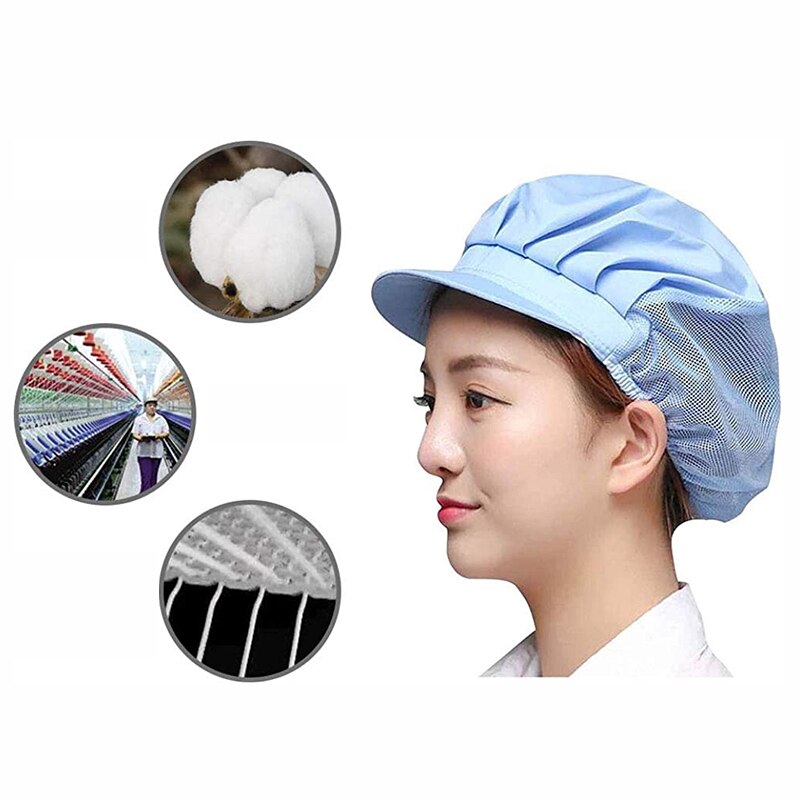 Elastic Mesh Visors Caps Cafe Bar Kitchen Restaurant Hotel Chef Uniform Waiter Work Wear Hats Men Women Breathable Workshop Caps
